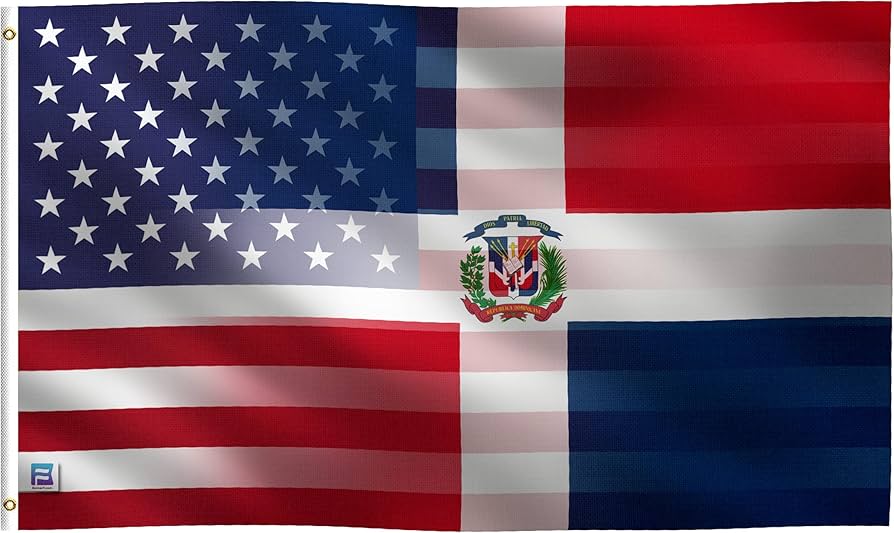 Banderas República Dominicana y Estados Unidos